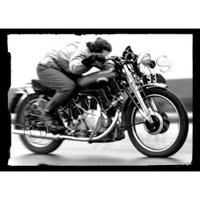 Classic Vincent Motorcycle, Flat Out - A3 Poster / Print