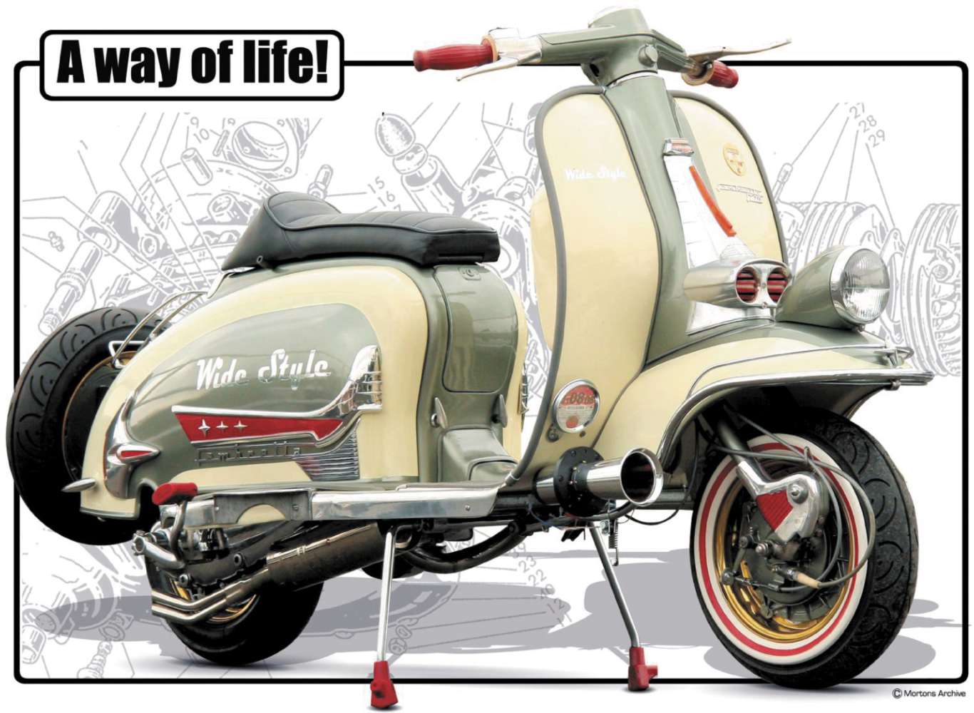 Lambretta Classic Scooter D - A3 Poster / Print