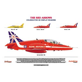 'The Red Arrows: Celebrating 50 Display Seasons' A3 Print Poster