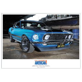 American Car 3 x A4 Print Pack: 1971 Oldsmobile 444 + 1968 Plymouth Hemi Road Runner + 1969 Ford Mustang Mach 1