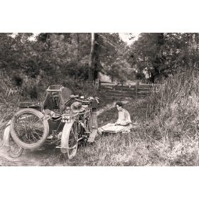 4x Greetings Cards: Scenic 20th Centry Motorcycle Photographs.