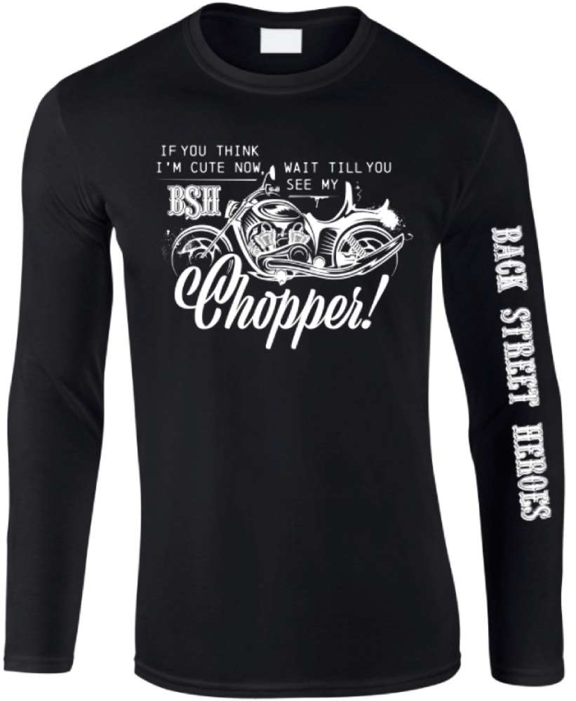 Back Street Heroes Long Sleeve T-Shirt - Chopper - Black